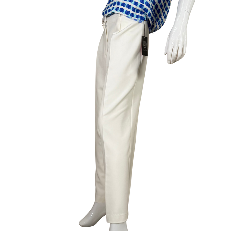 Load image into Gallery viewer, Vince Camuto Elegant White Loose Trousers offer a tailored silhouette with a structured waistband and pleated front
