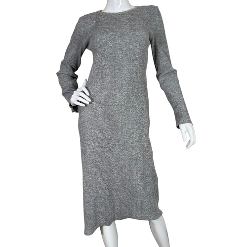 Gray dress on a mannequin against a white background
