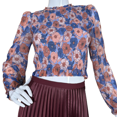 Wilfred Floral Mesh Smocked Blouse