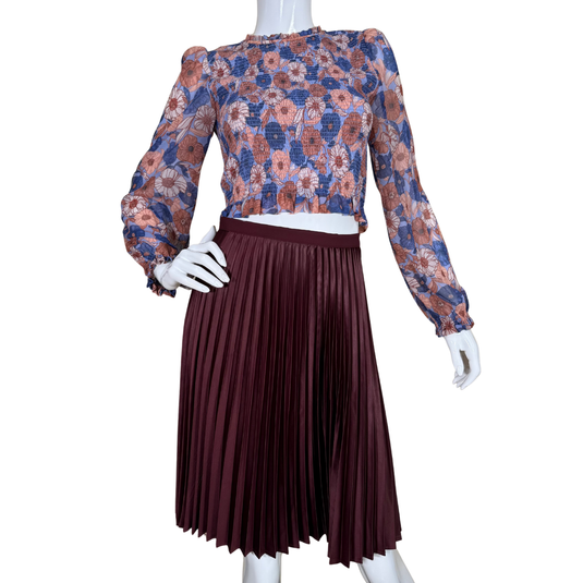 Wilfred Floral Mesh Smocked Blouse