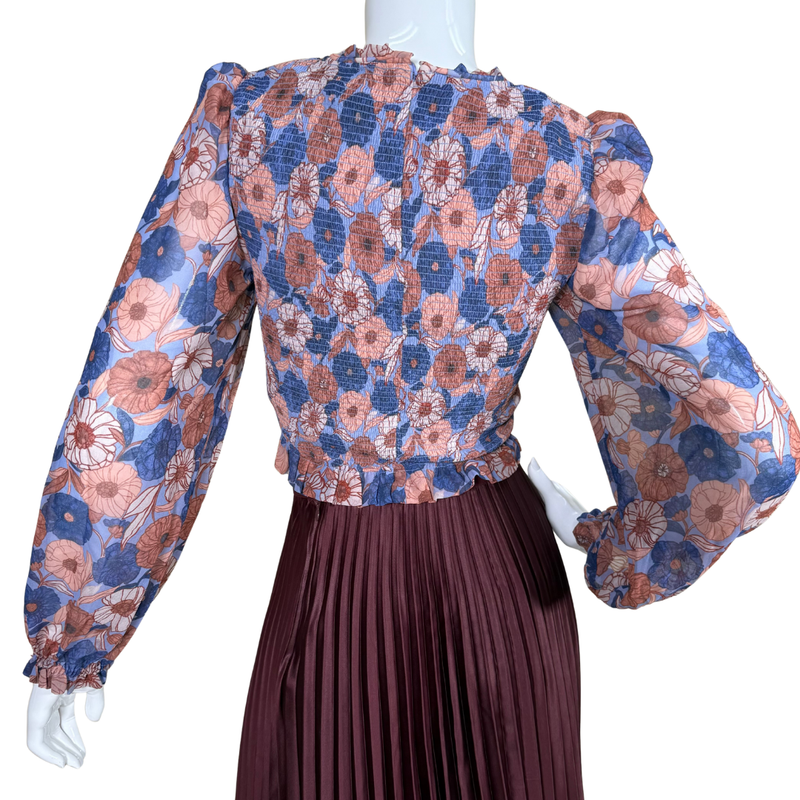 Load image into Gallery viewer, Wilfred Floral Mesh Smocked Blouse
