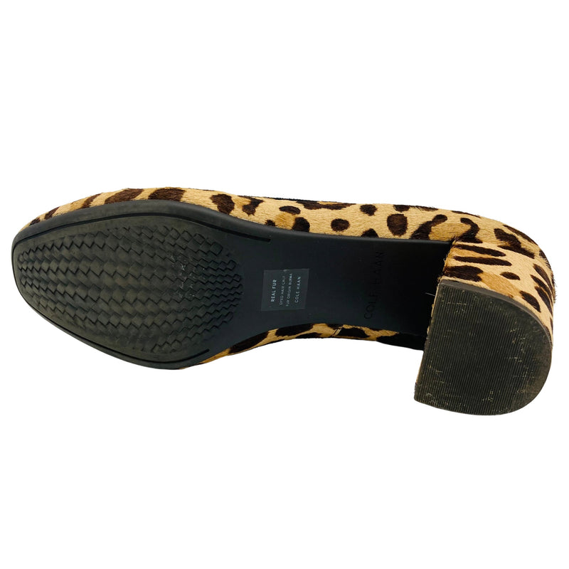 Load image into Gallery viewer, Cole Haan Animal Print Pumps bottom view
