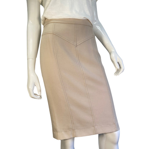 Per Se Beige Pencil Skirt on mannequin