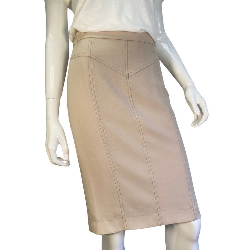 Load image into Gallery viewer, Per Se Beige Pencil Skirt on mannequin
