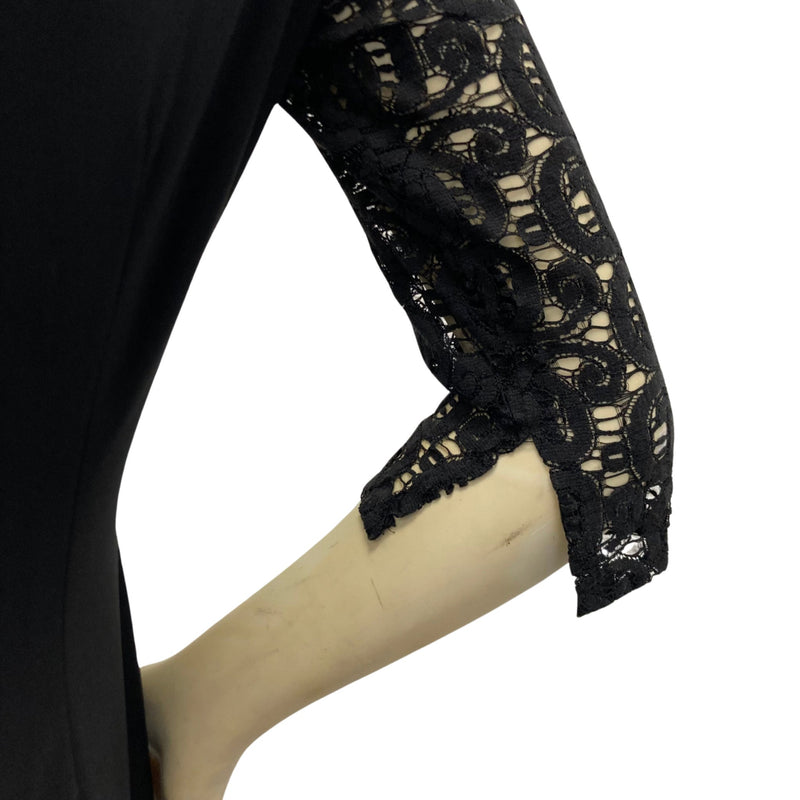 Load image into Gallery viewer, Anne Klein Black Lace Stretchy Dress on mannequin detailed view
