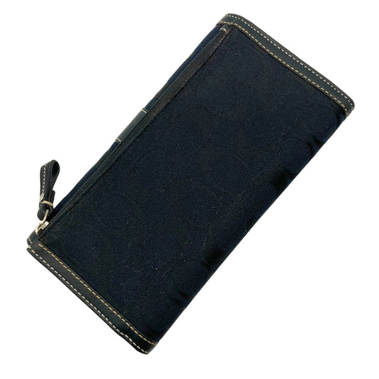 Coach Black Monogram Wallet and Checkbook Holder back view