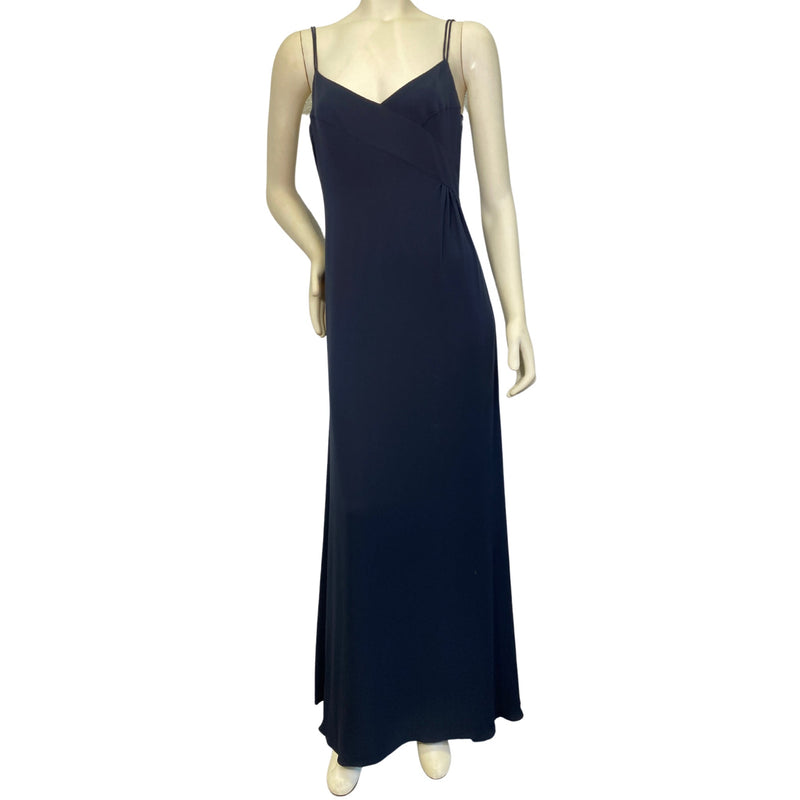 Load image into Gallery viewer, Giorgio Armani Black Silk Gown on mannequin front view
