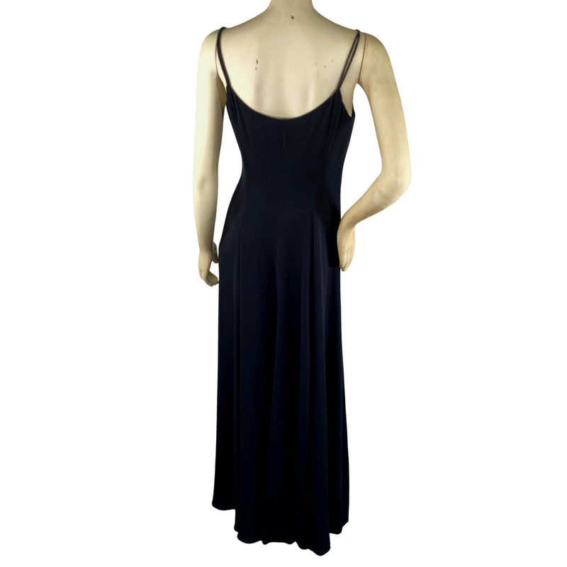 Load image into Gallery viewer, Giorgio Armani Black Silk Gown on mannequin back view
