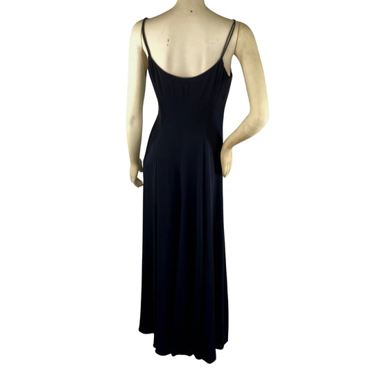 Giorgio Armani Black Silk Gown on mannequin back view