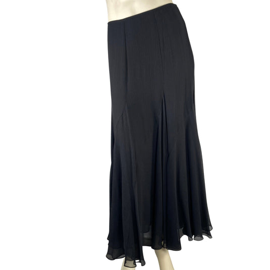 Jones New York Black Silk Maxi Skirt on mannequin front view