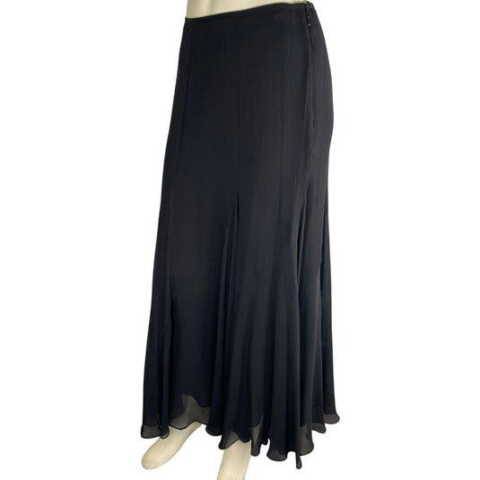 Jones New York Black Silk Maxi Skirt on mannequin side view