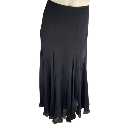 Jones New York Black Silk Maxi Skirt on mannequin detailed view