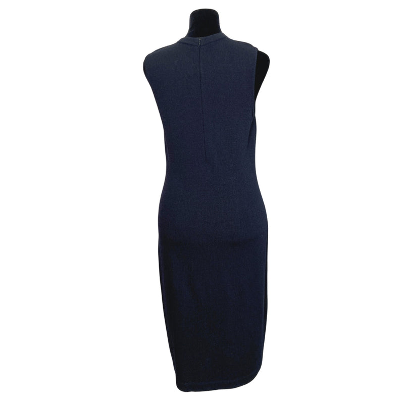 Load image into Gallery viewer, St John Black Sweater Dress back view
