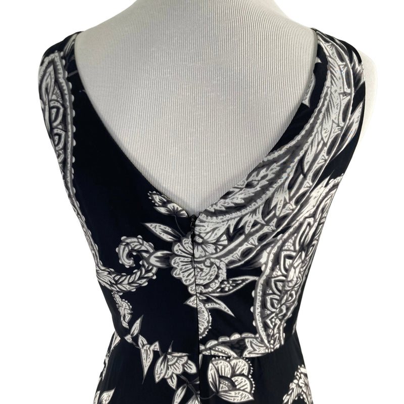 Load image into Gallery viewer, Yoana Baraschi Black and Yellow Floral Maxi Dress on mannequin back zipper view
