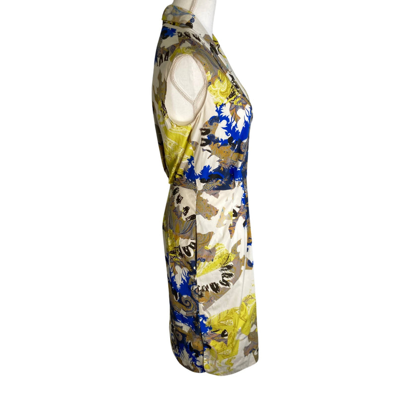 Load image into Gallery viewer, Etro Blue &amp; Yellow Sheath Dress side view
