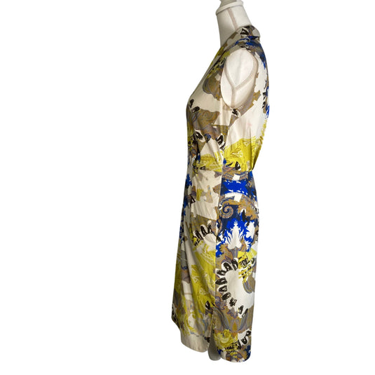 Etro Blue & Yellow Sheath Dress side view