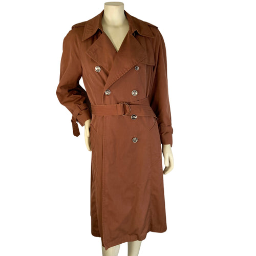 brown trench coat raincoat front view