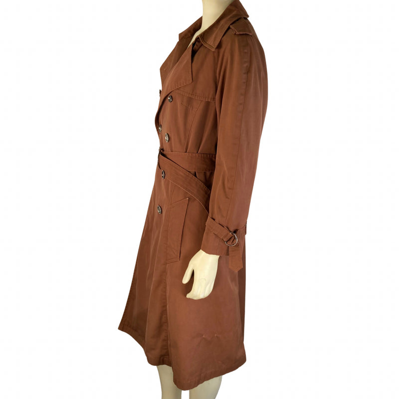 Load image into Gallery viewer, brown trench coat raincoat side view2
