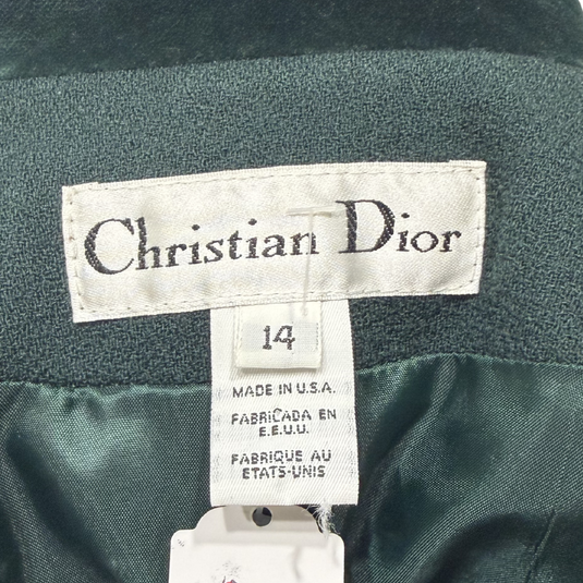 Christian Dior label on a garment with size 14