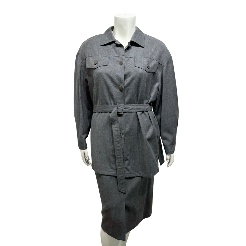 Load image into Gallery viewer, Givenchy Button-Down-Shirt and Skirt with Belt
