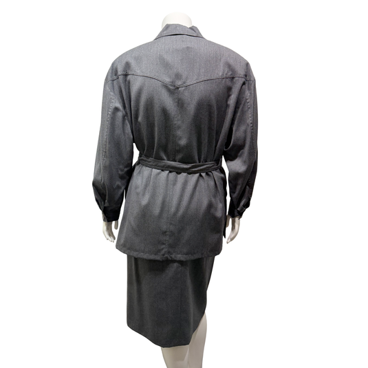 Givenchy Button-Down-Shirt and Skirt with Belt