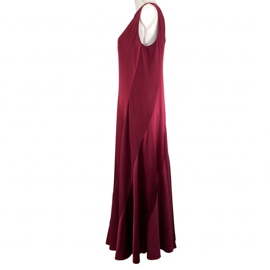 Hailee Sleeveless Midi Dress Imperial Garnet Satin Crepe Dress (10)
