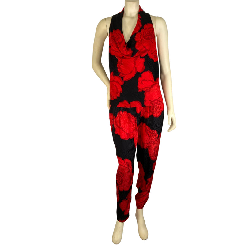 Load image into Gallery viewer, Trina Turk Rose Silk 2-Piece Set full view on mannequin
