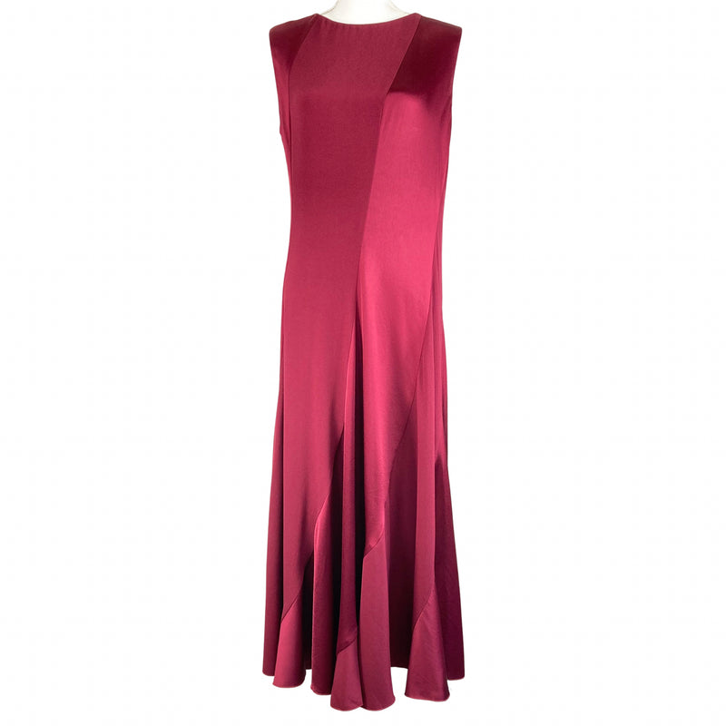 Load image into Gallery viewer, Hailee Sleeveless Midi Dress Imperial Garnet Satin Crepe Dress (10)
