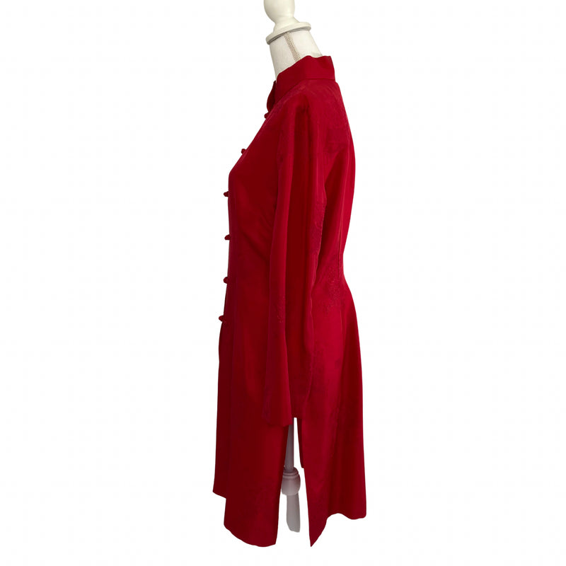 Load image into Gallery viewer, Maya Soetoro-Ng&#39;s Red Silk Tunic Jacket
