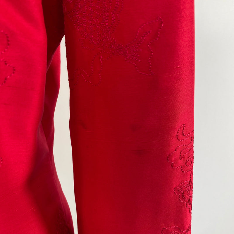 Load image into Gallery viewer, Maya Soetoro-Ng&#39;s Red Silk Tunic Jacket
