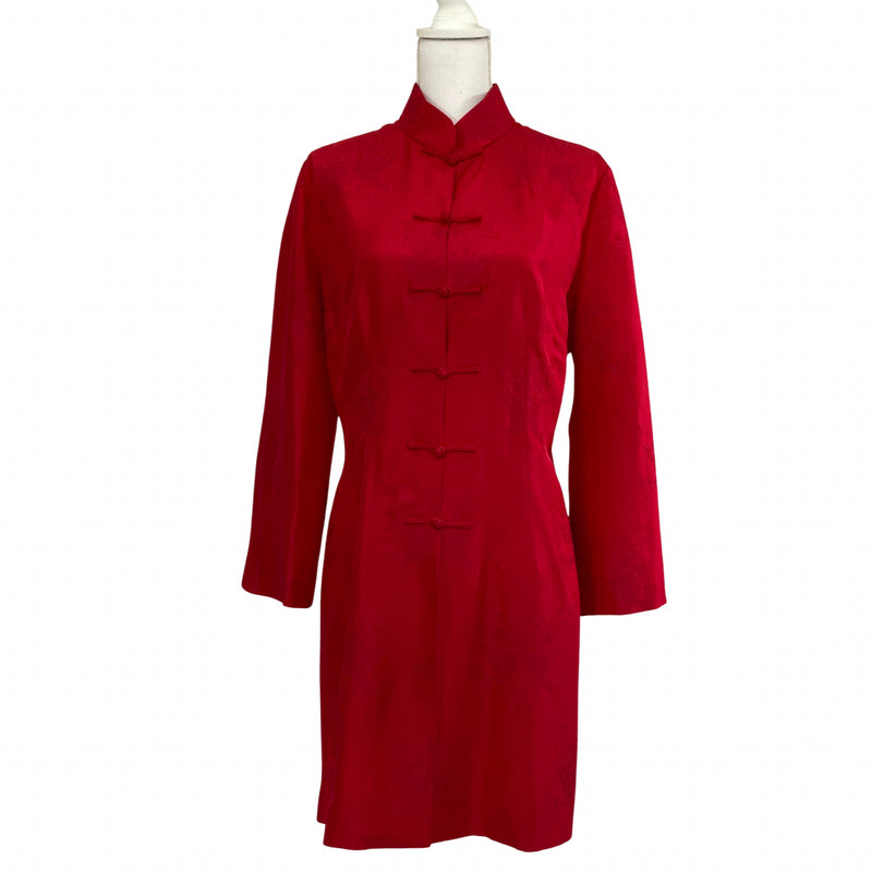 Load image into Gallery viewer, Maya Soetoro-Ng&#39;s Red Silk Tunic Jacket
