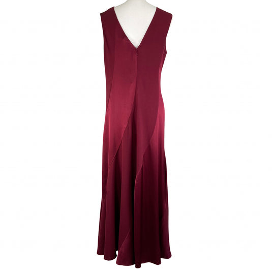 Tory Burch Hailee Sleeveless Midi Dress Imperial Garnet Satin Crepe Dress