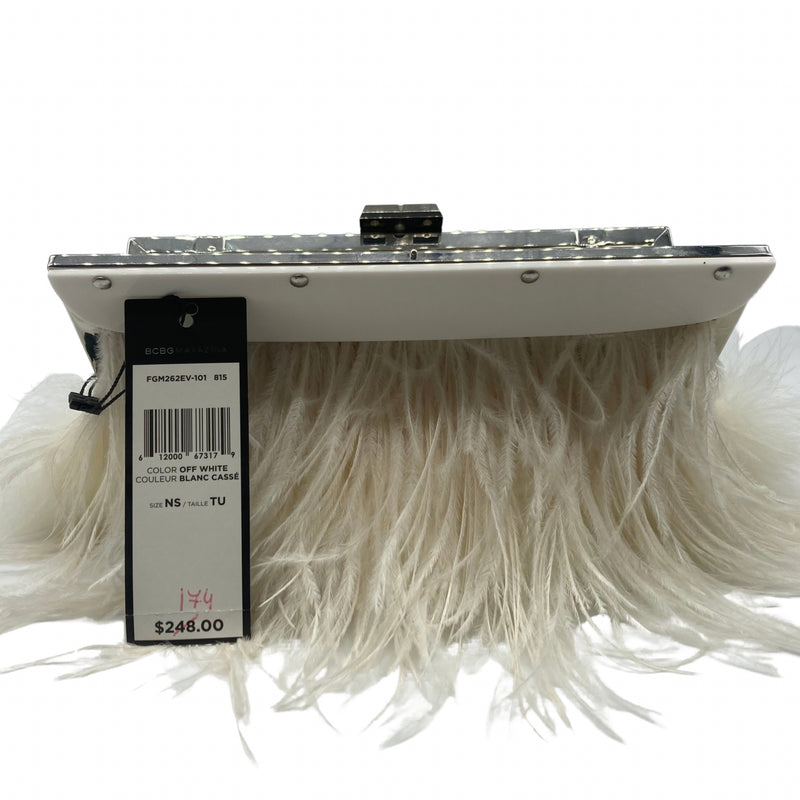 Genuine White Ostrich Feather Lucite Clutch ShopYWCA